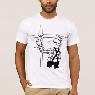 Camiseta T-Shirt Gráfico de Cartoon Scaffolder