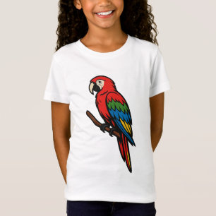 Camiseta T-Shirt Gráfico de Pássaros Coloridos