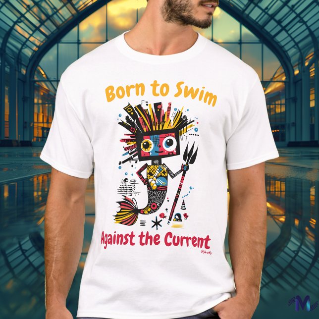 Camiseta T-Shirt Gráfico de Sereia Vibrante-abstrato (Criador carregado)