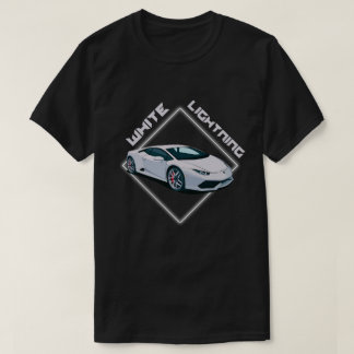 Camiseta T-Shirt Gráfico de Supercarro White Lightning