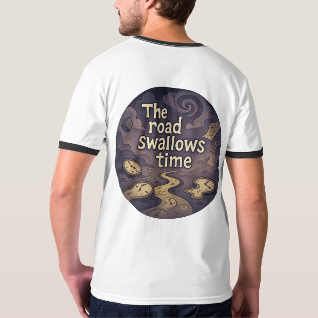 Camiseta T-Shirt Gráfico De Vórtex De Tempo Surreal (Verso)