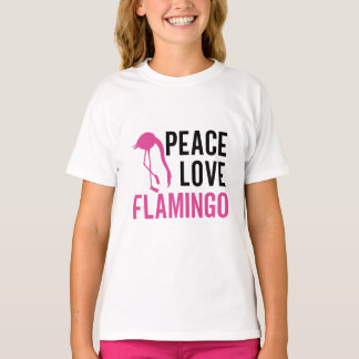 Camiseta T-Shirt Gráfico Flamingo Peace Love