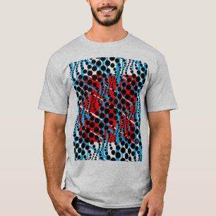 Camiseta T-shirt gráfico retro do vermelho azul