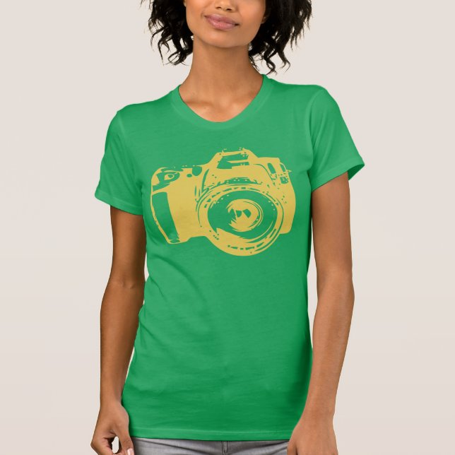 Camiseta T-shirt grande da fotografia da câmera (Frente)