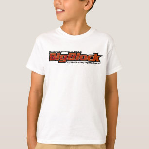 Camiseta T-shirt grande do bloco, tamanhos dos miúdos