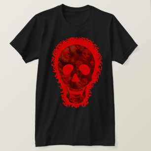 Camiseta T-shirt grande do vermelho do crânio dos espectro