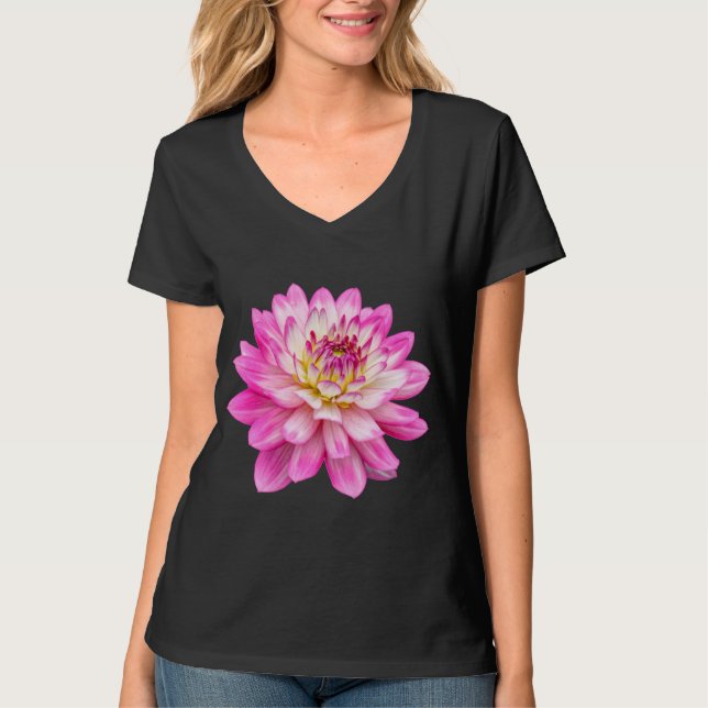 Camiseta T-Shirt Grande Rosa Dahlia (Frente)