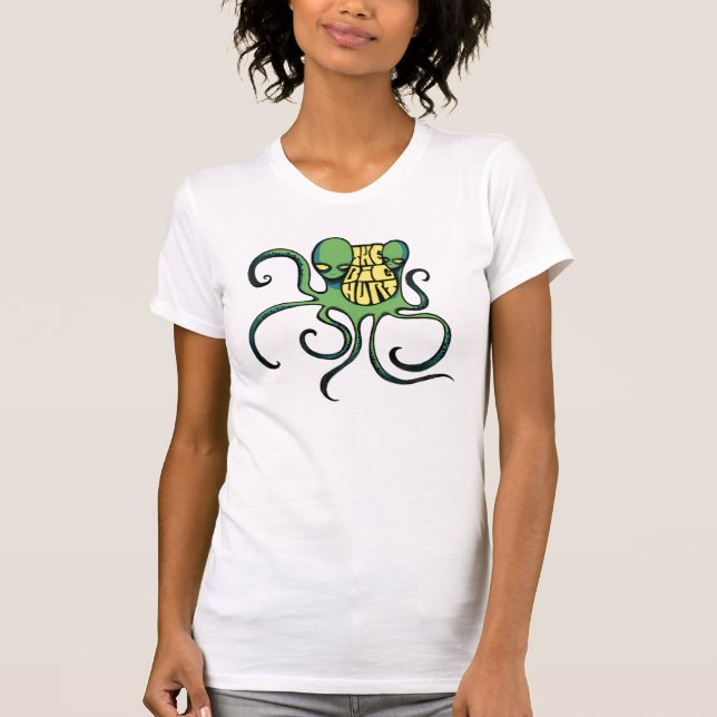 Camiseta T-shirt grande verde da alienígena de dano (Frente)
