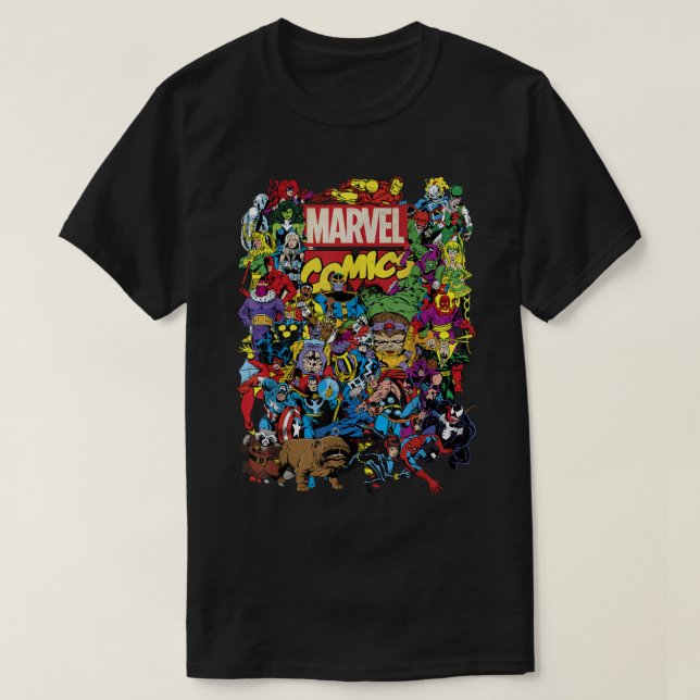 Camiseta T-Shirt Graphic T - Grupo de Heroes da Marvel Hist (Frente do Design)
