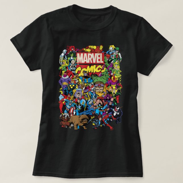 Camiseta T-Shirt Graphic T - Grupo de Heroes da Marvel Hist (Frente do Design)