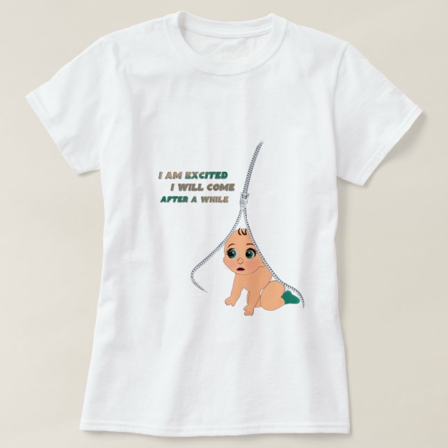 Camiseta T-Shirt grávida engraçada (Frente do Design)