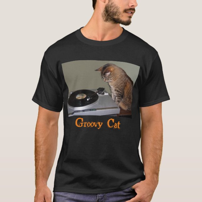 Camiseta T-shirt Groovy do gato (Frente)