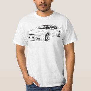 Camiseta T-shirt GTR da skyline R34 de Nissan