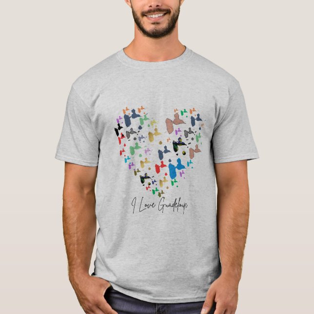 Camiseta T-Shirt Guadeloupe Cœur I Love | Tee (Frente)