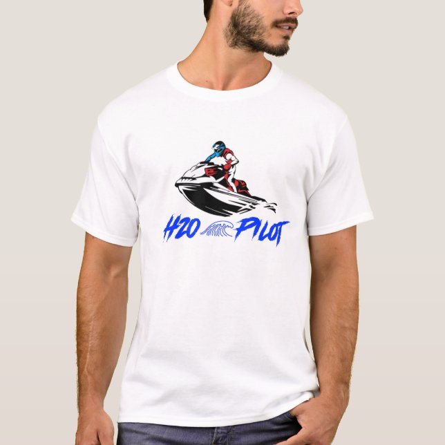 Camiseta T-Shirt H2O Pilot Jet Ski (PWC) Para Home (Frente)