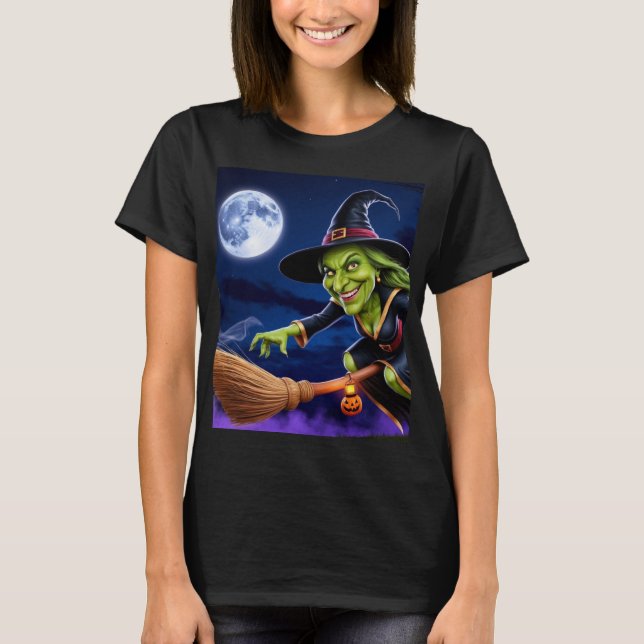 Camiseta T-Shirt Halloween/Bruxa (Frente)