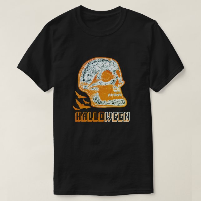 Camiseta T-Shirt HALLOWEEN SKULL (Frente do Design)