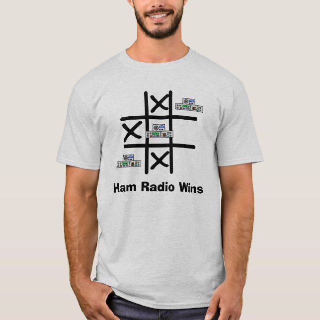 Camiseta T-Shirt Ham Radio Tic Tac Toe (Frente)