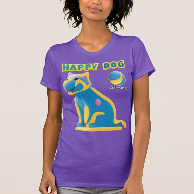Camiseta T-Shirt Happier dog (Frente)