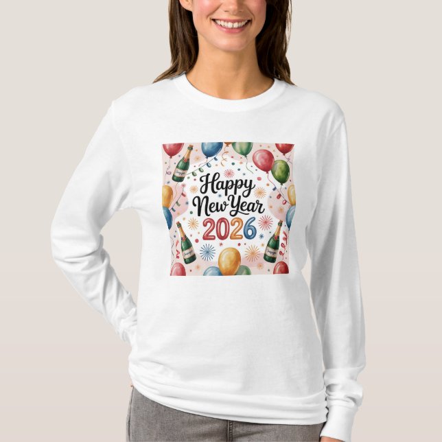 Camiseta T-Shirt-Happy New Year 2026 Matching Family  (Frente)