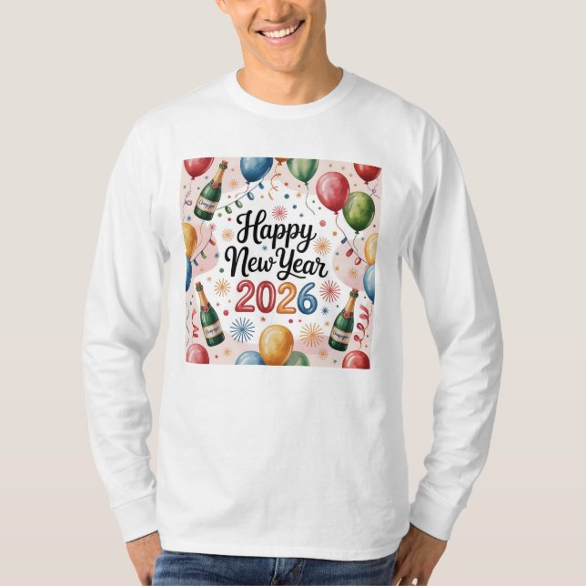 Camiseta T-Shirt-Happy New Year 2026 Matching Family  (Frente)