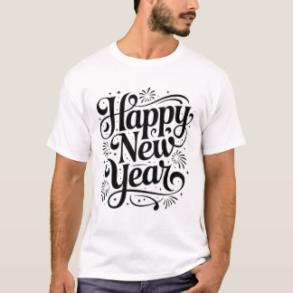 Camiseta T-shirt Happy New Year, Tenue Nouvel An, Chemise