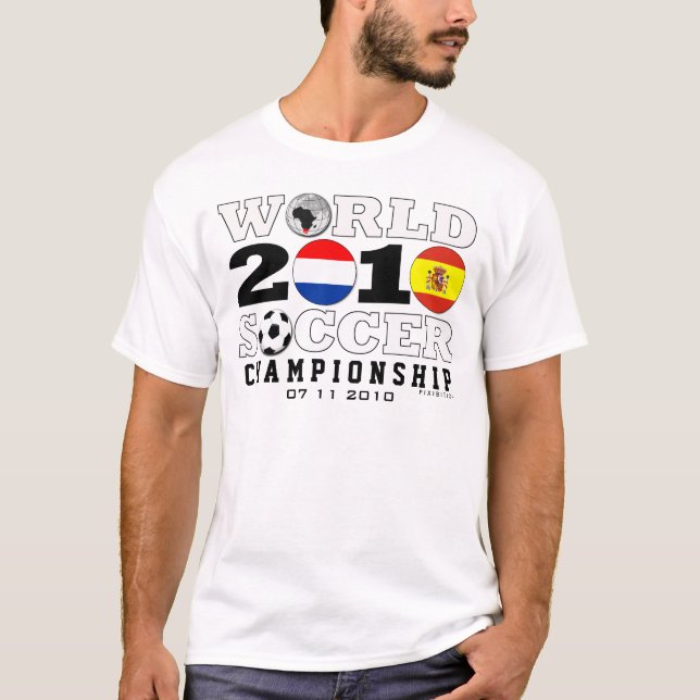 Camiseta T-shirt holandês 1 da espanha dos finais do (Frente)