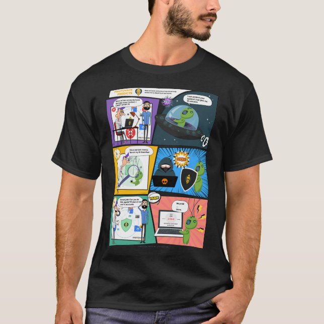 Camiseta T-Shirt Homem Protetor de Histórias em quadrinhos  (Frente)