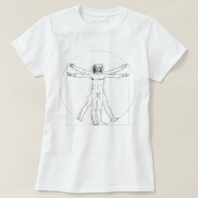 Camiseta T-Shirt Homem Vitruviano (Frente do Design)