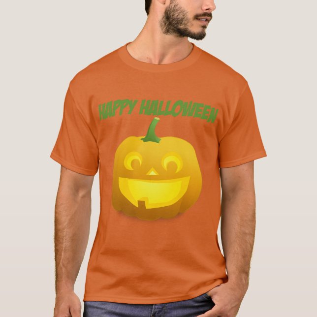 Camiseta T-shirt homme Jack-o'-Lantern Happy Halloween (Frente)