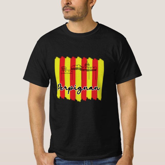 Camiseta T-shirt homme- OBV - Perpignan sang & or (Frente)
