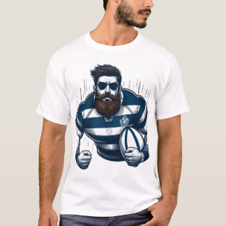 Camiseta T-shirt homme rugbyman graphique style vintage - T