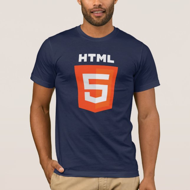 Camiseta T-shirt HTML5 (no t-shirt escuro) (Frente)