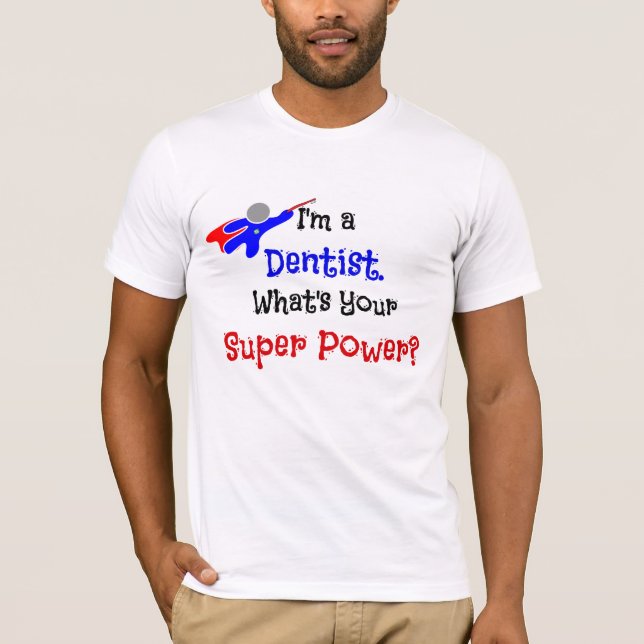 Camiseta T-Shirt Humor Super-Herói Dentista (Frente)