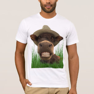 Camiseta T-shirt humor vaca aos dentes brancos