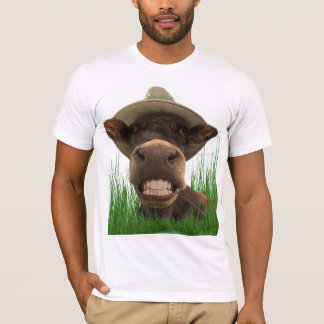 Camiseta T-shirt humor vaca aos dentes brancos
