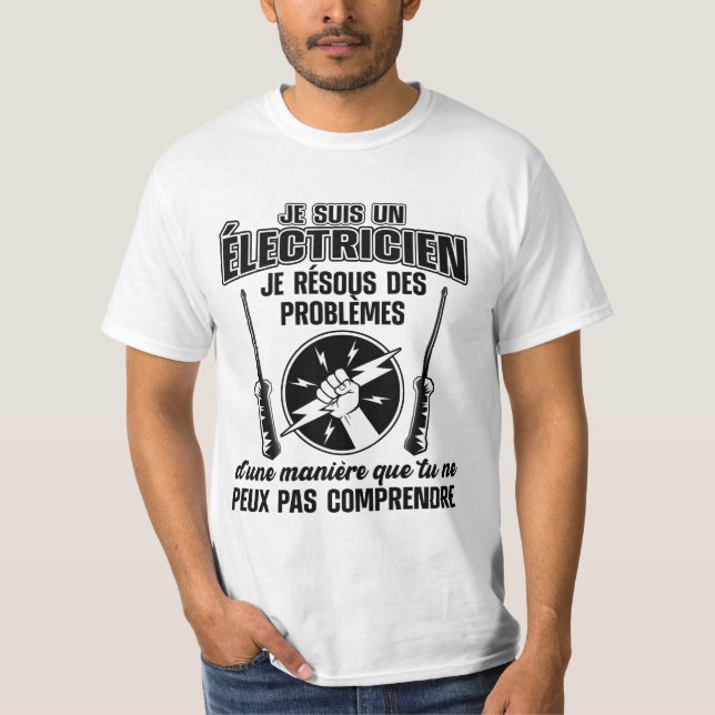 Camiseta T-shirt Humour électricien (Frente)