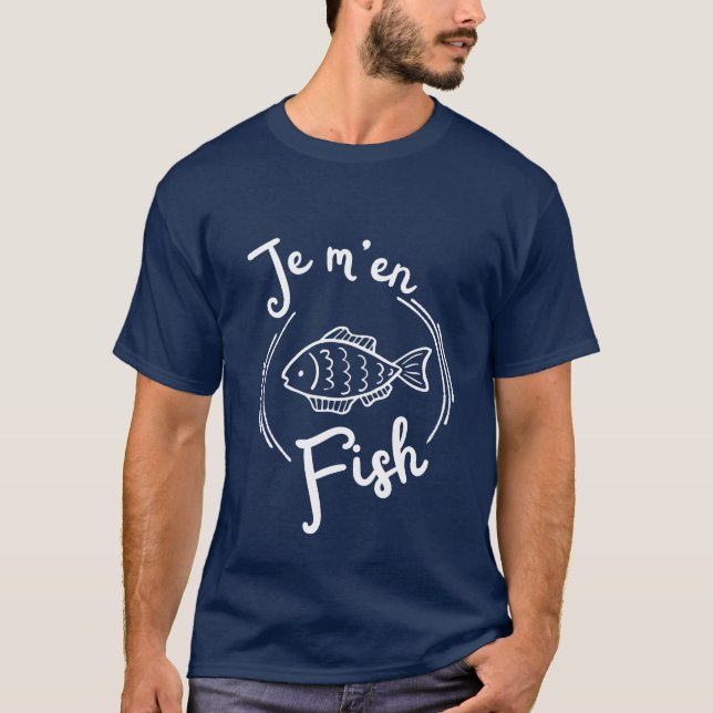 Camiseta T-shirt Humour Marin – Je m’en Fish (Frente)