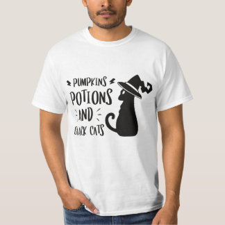 Camiseta T-shirt humour potions potirons et chats noirs