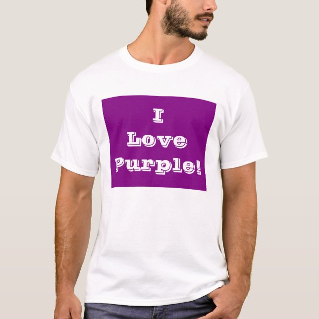 Camiseta T-Shirt I Love Purple (Frente)