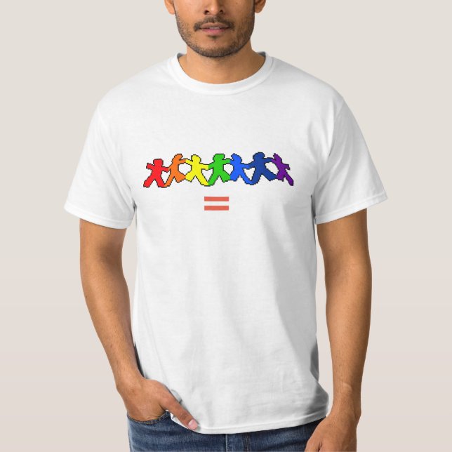 Camiseta T-shirt igual do amor LGBT dos homens (Frente)
