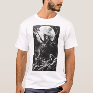 Camiseta T-shirt ilustrada em preto-e-branco