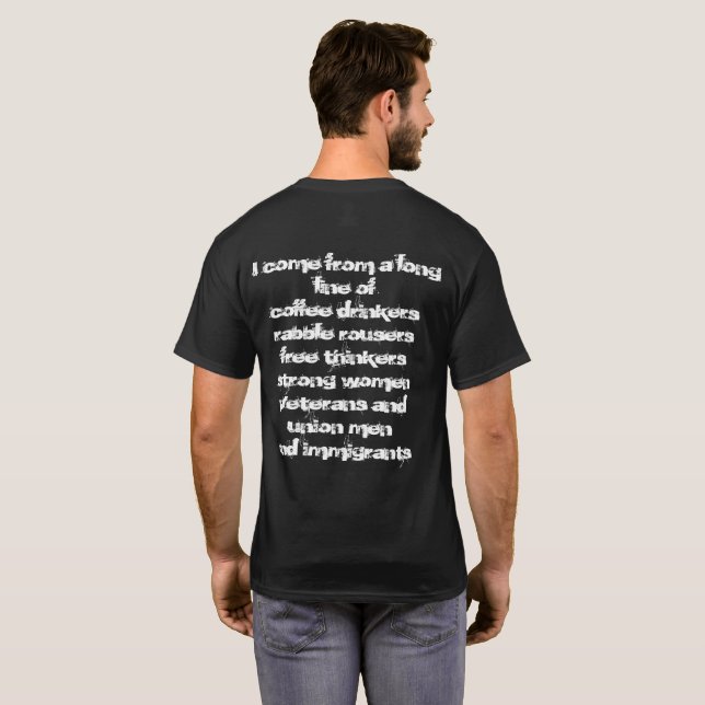 Camiseta T-shirt imigrante patriótico com design da (Parte Traseira Completa)