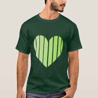 Camiseta T-Shirt Impresso de Coração Verde Bonito