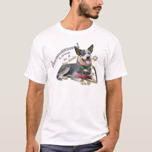 Camiseta T-shirt incondicionais azuis do amor de Heeler