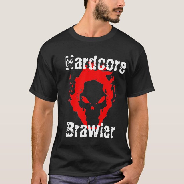Camiseta T-shirt incondicional do preto do Brawler (Frente)