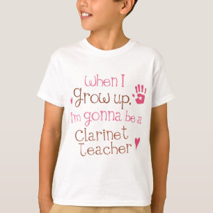 Camiseta T-shirt infantil do bebê do professor do clarinete