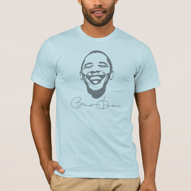 Camiseta T-shirt infeccioso do sorriso w/Signature de Obama (Frente)