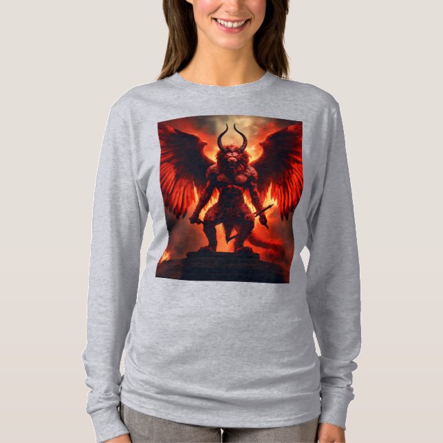 Camiseta T-Shirt Infernal Winged Warrior – Fiery Demon King (Frente)
