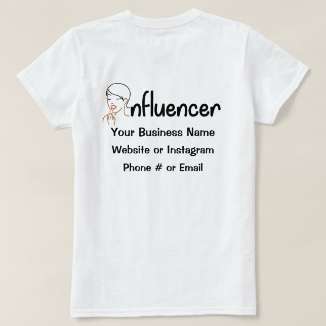 Camiseta T-Shirt Influenciador de Maquiagem e Beleza (Verso do Design)